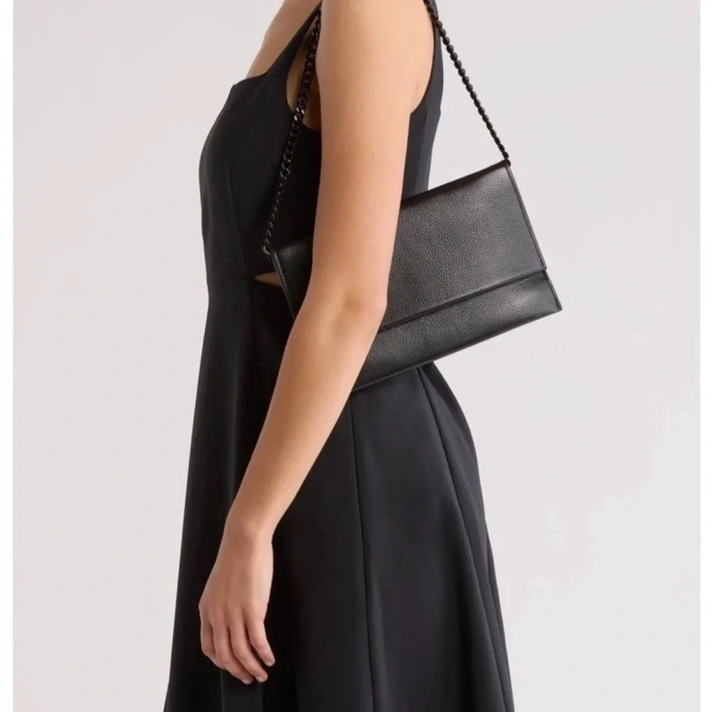 Rebecca Minkoff Lou Flap Pebbled Leather Clutch - Picture 1 of 5